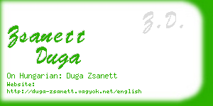 zsanett duga business card